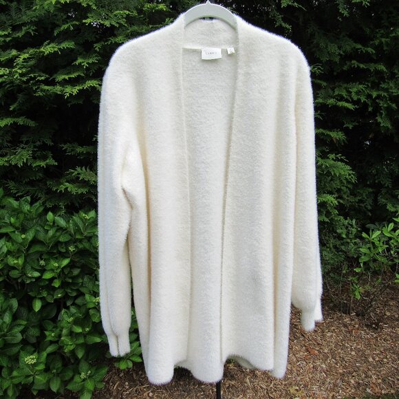 Cyrus Soft & Fuzzy Faux-Fur Long Open Cardigan Sweater - Picture 1 of 4